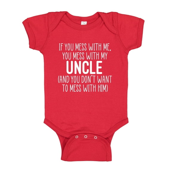 Don't Mess With My Uncle Baby Bodysuit One Piece 18 mo Red