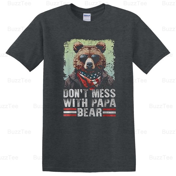 Don't Mess With Papa Bear Sunglasses Father's Day Protector Cool T-Shirt Unisex, up to 5XL