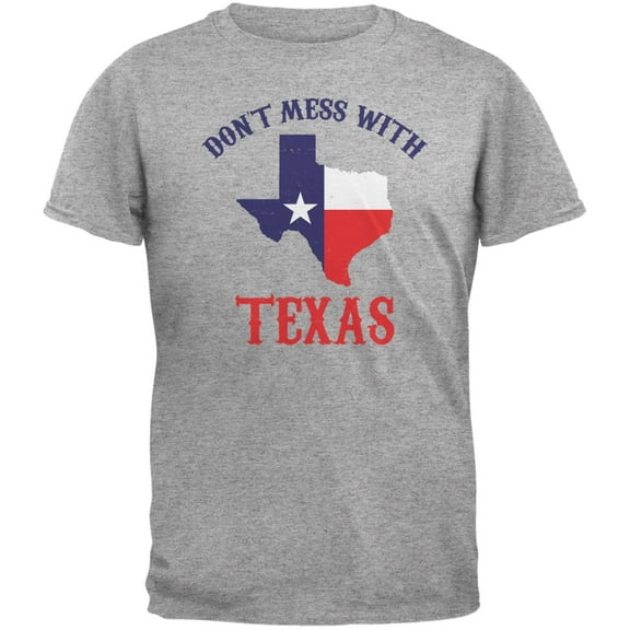 Don't Mess With Texas Heather Grey Adult T-Shirt - X-Large