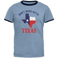 thumbnail image 1 of Don't Mess With Texas Mens Ringer T Shirt Heather Blue-Navy 2XL, 1 of 1