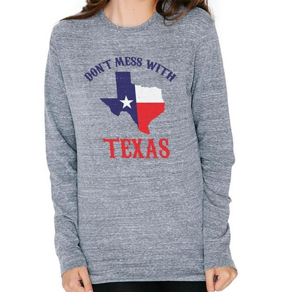 Don't Mess With Texas Mens Soft Long Sleeve T Shirt Heather 2XL