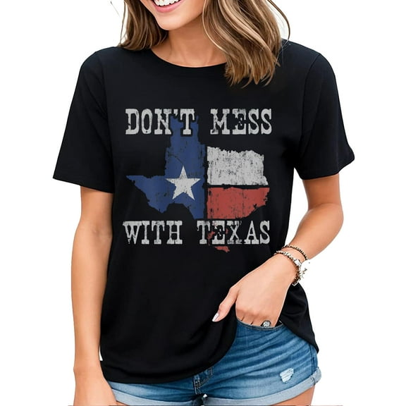 Don't Mess With Vintage Texas Longhorn Lone Star State Shirt T-Shirt for Women Black 3X-Large