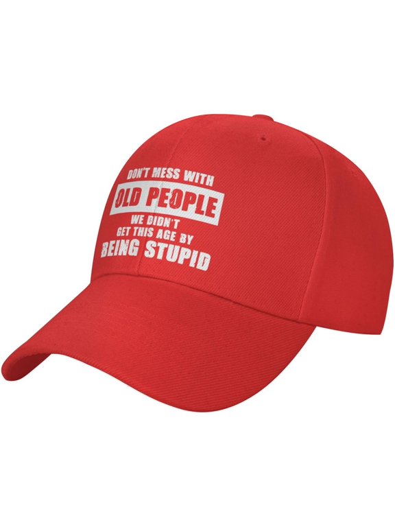 Don't Mess with Old People Baseball Hat Adjustable Original Dad Hat for Men Women,Black