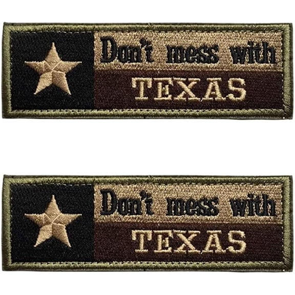 Don't Mess with Texas State Flag Patch Hook and Loop Tactical Morale Applique Fastener Military Embroidered Patch 2Pcs
