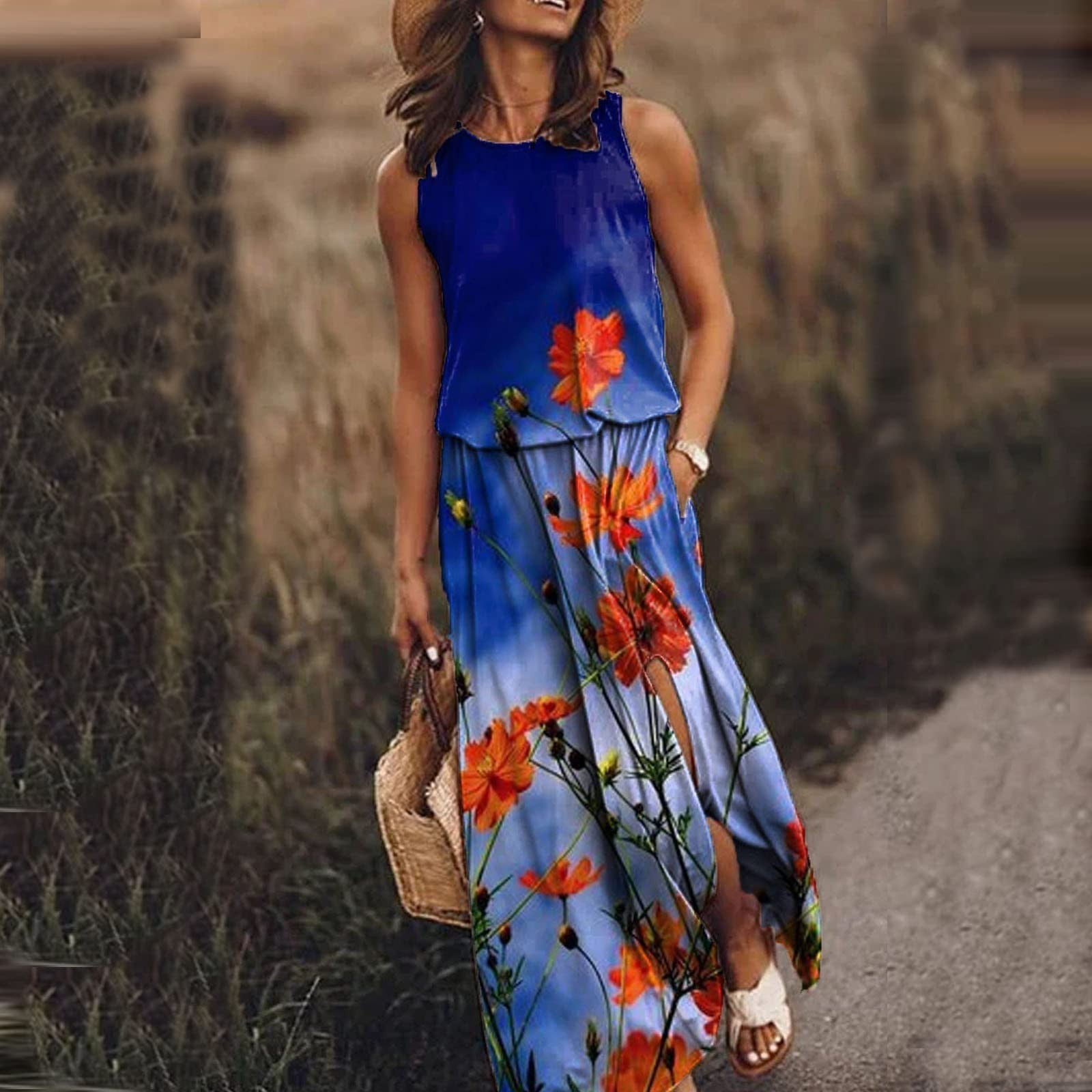 Don't Miss! Gomind Boho Summer Dress Women's Long Summer Boho Floral A ...