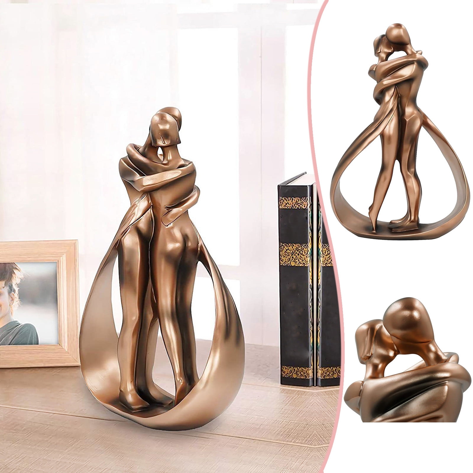 Don't Miss! Gomind Romantic Lovers Embrace Statue, Couple Kissing