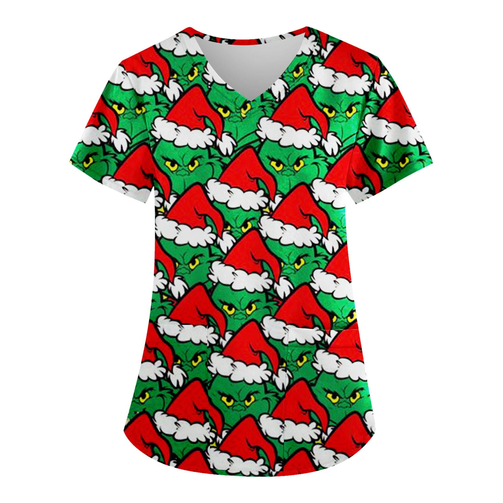 Don't Miss Out! Gomind Merry Christmas Women Scrubs Tops with Pocket