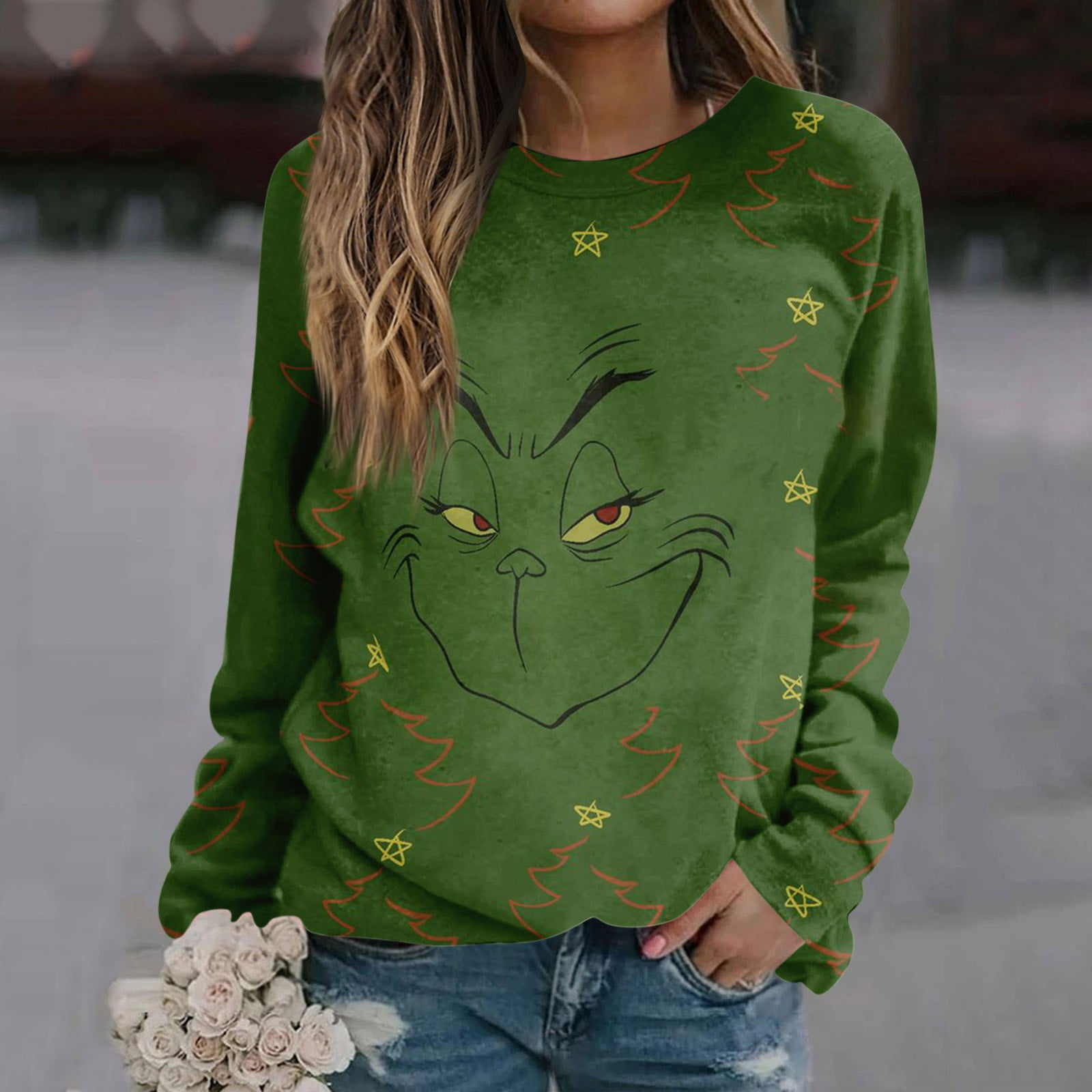 Don't Miss Out! Gomind Women's Grinch Printed Crewneck Sweatshirts ...