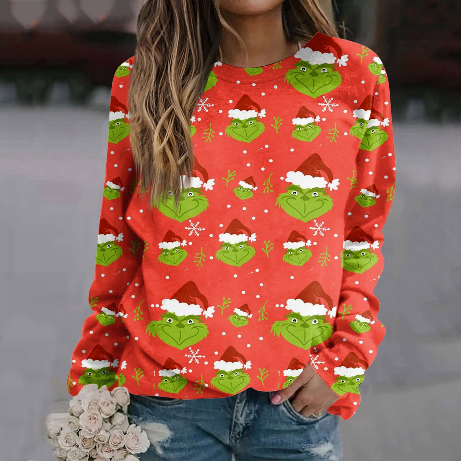 Don't Miss Out! Gomind Women's Grinch Printed Crewneck Sweatshirts