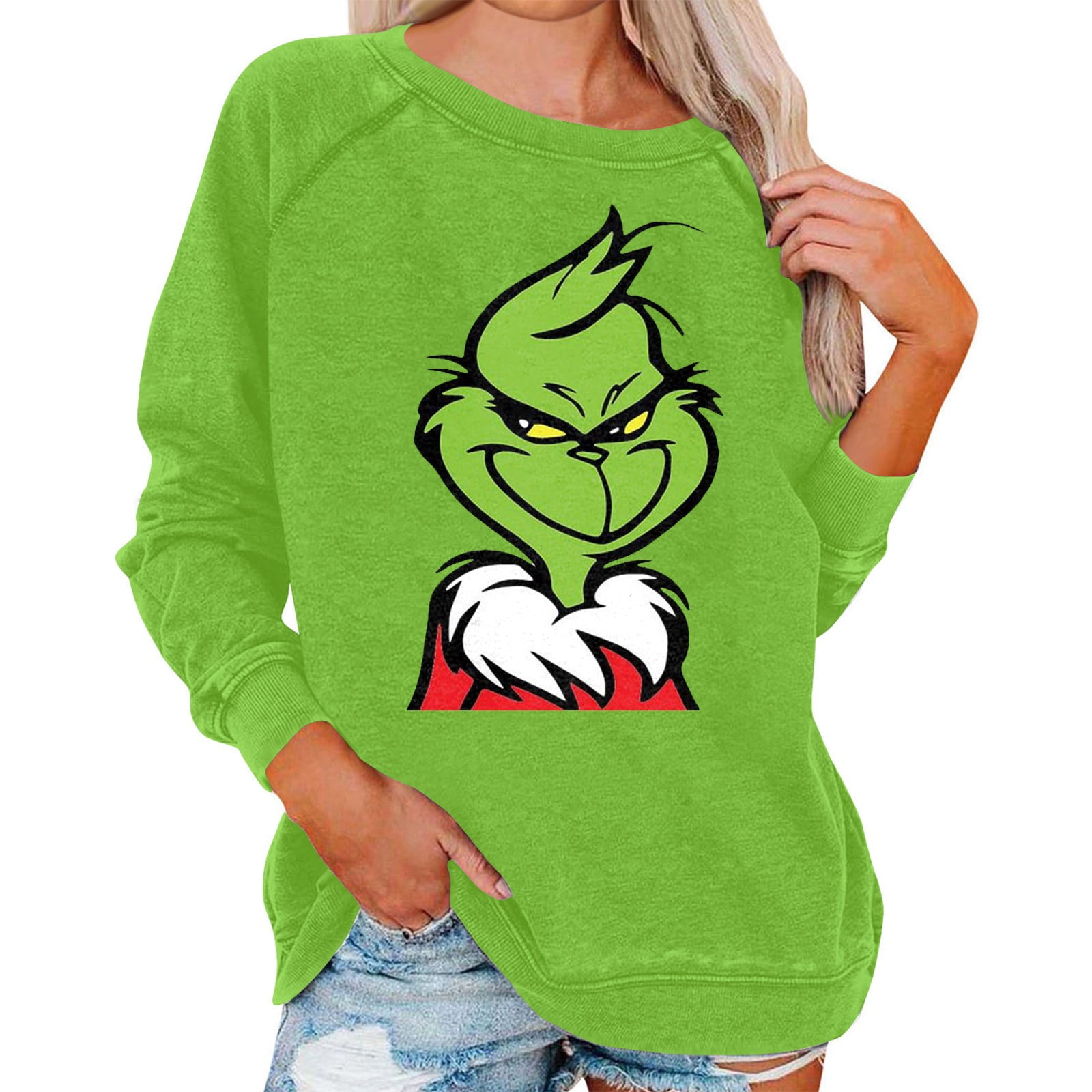 Don't Miss Out! Gomind Women's Grinch Printed Crewneck Sweatshirts ...