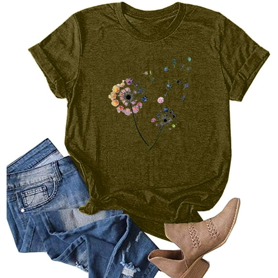 Don't Miss Out! Graphic Tees Womens Spring Fashion 2023 Reading Shirt Cute Graphic Tees Cute Shirts for Girls Yellow Gifts Summer Tops for Women 2023Summer Stuff for Teen Girls ,Ye-Army