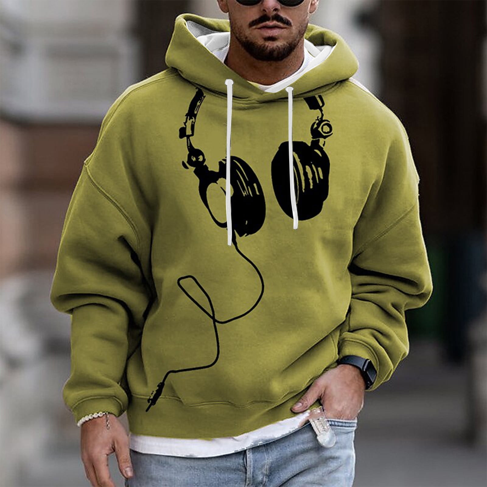 Don't Miss Out HIMIWAY Modern Hoodie Fashion Print Loose Men's and Women's  Long Sleeve Hoody Hooded Sweater Brown XL - Walmart.com