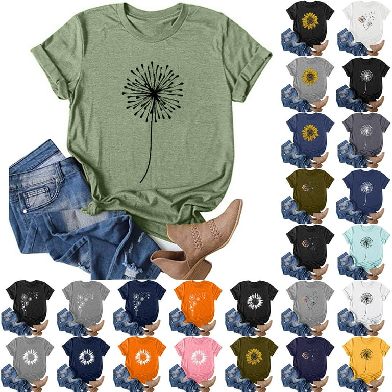 Don't Miss Out! T Shirts for Women Shirts for Women Cute Summer Tops for  Teen Girls Teen Girl Tops Teen Gifts for Girls Ages 14-16 Yellow Gifts  Black