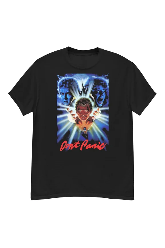 Don’t Panic cult horror film fan art t-shirt