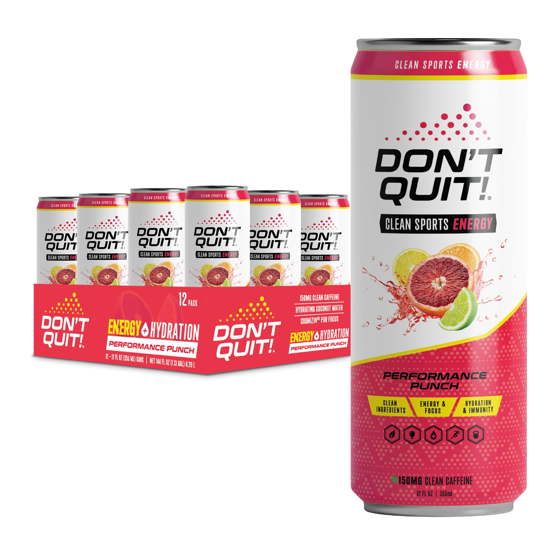 Don't Quit Clean Sports Energy, Performance Punch 12oz 12pk