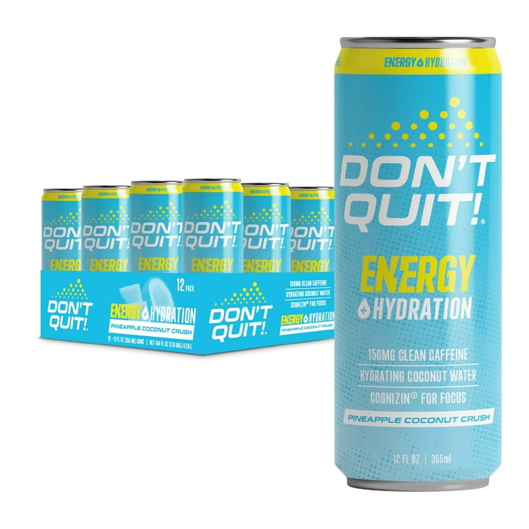 Don't Quit Clean Sports Energy Pineapple Coconut Crush 12oz 12pk