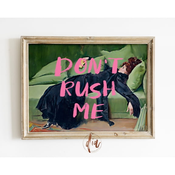 Don’t Rush Me Altered Art Portrait, Unframed Paper Poster 8x10in