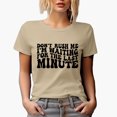 thumbnail image 1 of Don't Rush Me, I'm Waiting for the Last Minute, Procrastination Quote, Groovy Retro Wavy Text Merch Gift, Tan T-Shirt, Small, 1 of 5
