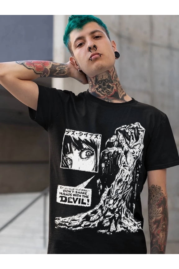 Don't Shake Hands With the Devil T-shirt, Horror Halloween Metal Unisex Tee
