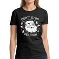 thumbnail image 1 of Don't Stop Believin' Christmas Party Ladies T-Shirt Merry Christmas Women Shirt - S M L XL 2XL 3XL Xmas Graphic Tee - Christmas Gift Holiday Gifts, 1 of 2