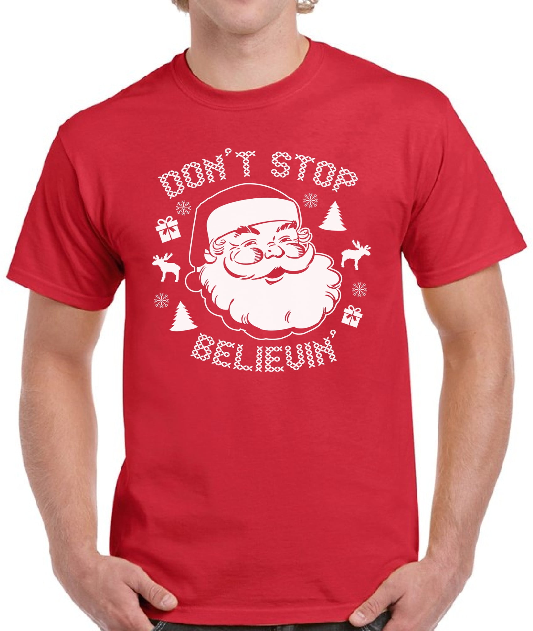 Don't Stop Believin' Christmas Party TShirt Merry Christmas Men Shirt