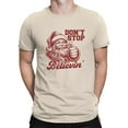 thumbnail image 1 of Don't Stop Believin' Christmas Santa T-shirt Men's, 1 of 3