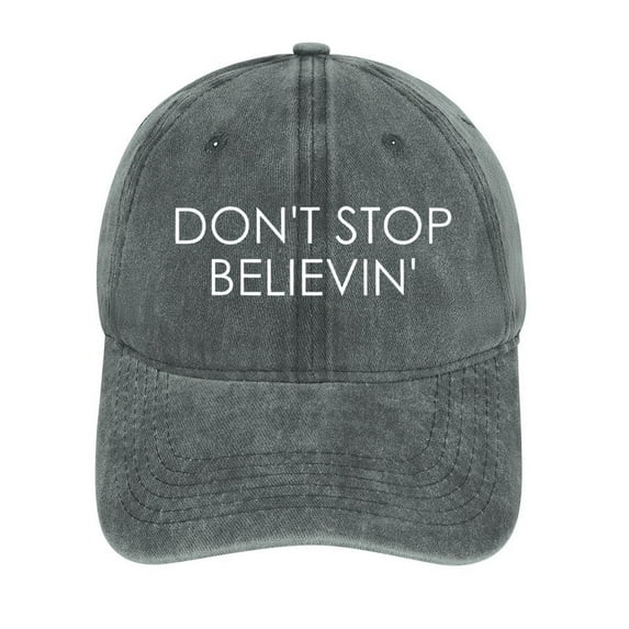 Don’t Stop Believin’ Santa Gray Hat Adjustable Funny Fashion Unisex Baseball Cap For Men Women