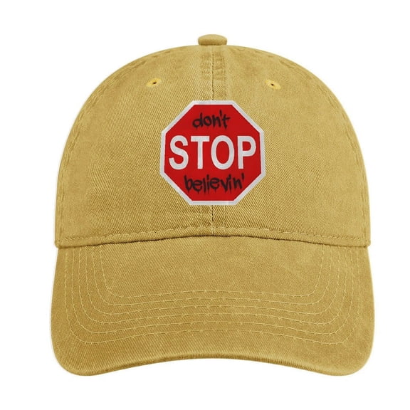 Don’t Stop Believin’ Santa Sand Colour Hat Adjustable Funny Fashion Unisex Baseball Cap For Men Women