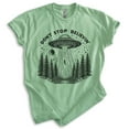 thumbnail image 1 of Don't Stop Believin' UFO T-shirt, Unisex Women's Men's Shirt Alien UFO Believe Roswell Area-51 Sci-Fi, Heather Apple Green, X-Large, 1 of 6