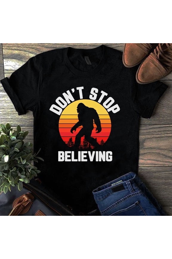Don't Stop Believing Camping Retro Tshirt GrolyTee T-shirt S-5XL
