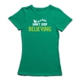 thumbnail image 1 of Don't Stop Believing Santa Sleigh Christmas Women's T-shirt, 1 of 2