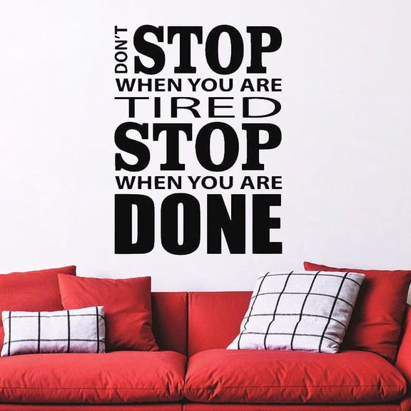 Don't Stop Gym Fitness Wall Sticker Removable Wall Decal Vinyl Motivational Inspiration Quote Gym Sport Wall Art Poster Decor 42x30cm