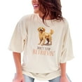 thumbnail image 1 of Don't Stop Retrievin Pun Quote with a Golden Retriever, Dog Mom or Dad, Ivory Comfort Colors T-Shirt, XL, 1 of 1