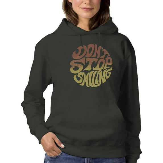 Don't Stop Smiling Groovy Style Hoodie Women -Image by Shutterstock, Female Medium