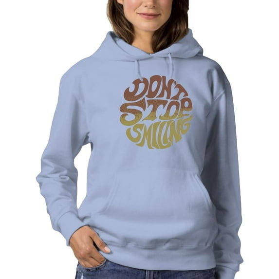 Don't Stop Smiling Groovy Style Hoodie Women -Image by Shutterstock, Female Small