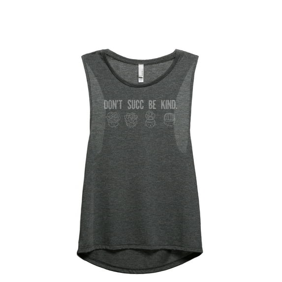 Don't Succ Be Kind Women's Fashion Sleeveless Muscle Workout Yoga Tank Top Charcoal Grey 2X-Large