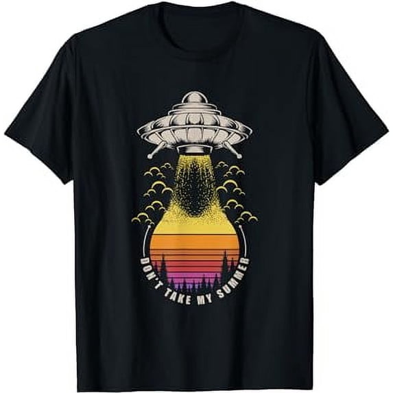 Don't Take My Summer - Retro Vintage Sunset UFO Abduction T-Shirt