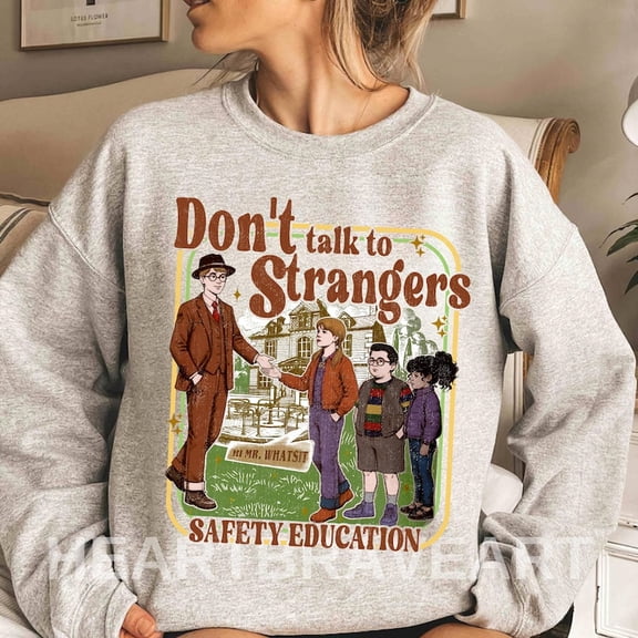 Don’t Talk To Strangers Sweatshirt, Merry Upside Down Crewneck, Retro 80s Monster Sweatshirt - Sizes S-5XL ,MinimalTee