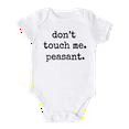 thumbnail image 1 of Don't Touch Me Peasant Cute Baby Bodysuit Funny Shirt Premium Custom Clothes Unisex Baby Gift for Mom Newborn 6-9m White, 1 of 1