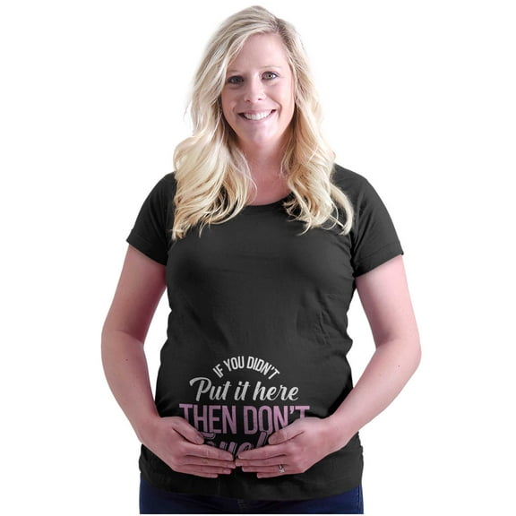 Don't Touch the Bump Funny Sassy Women's Maternity T Shirt Tee Brisco Brands S