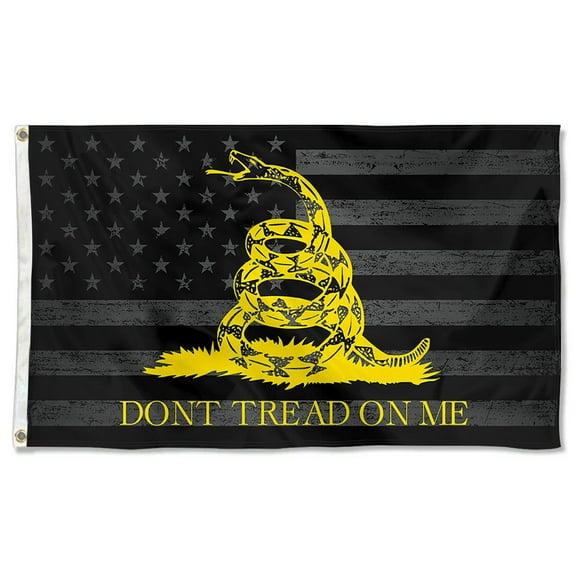 Don't Tread On Me Gadsden Black American Flags Polyester 3x5 FT Indoor Outdoor Banner