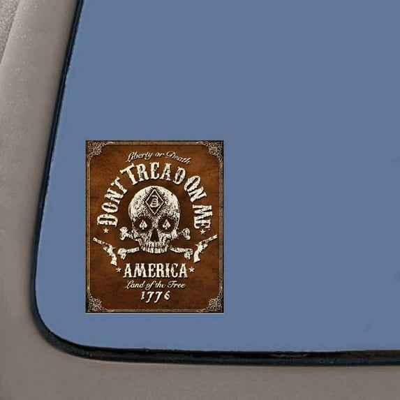 Don't Tread On Me Liberty or Death Decal | 6-Inches By 4.8-Inches| Vinyl Decal Sticker | Car Truck Van SUV Laptop Macbook Wall Decals