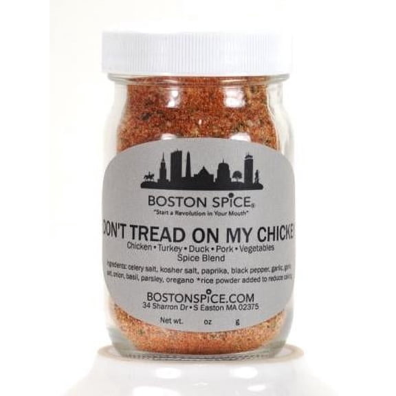 Don't Tread On My Chicken Handmade Gourmet Seasoning Blend Poultry Duck Turkey Wings Thighs Legs Breasts Pork Ribs Bake Baked BBQ Barbecue Roasted Vegetables Dry Rub Chip Dip 1/2 Cup wt. 3.1oz/88g Jar