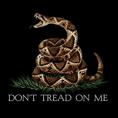 Don't Tread On Me Patriotic 100% Cotton Black Long Sleeves T-Shirt X-Large
