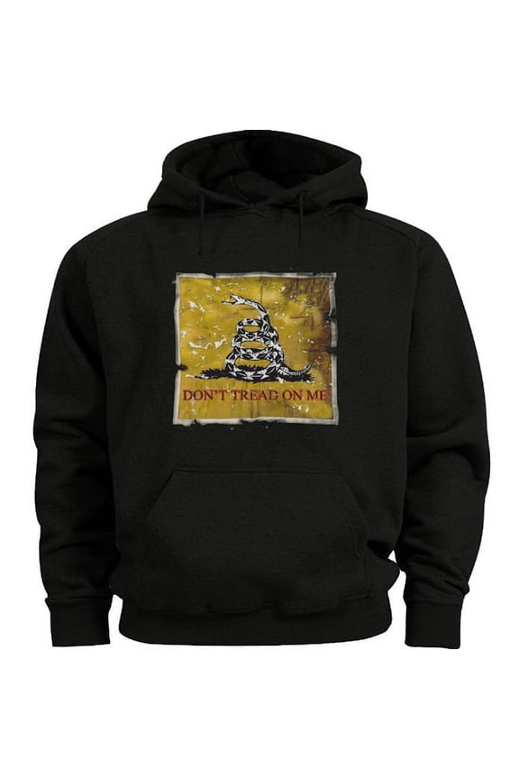 Don't Tread on Me Flag Hoodie Men's Sweatshirt Black