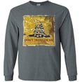 thumbnail image 1 of Don't Tread on Me Flag T-shirt Men's Long Sleeve Tee Gray, 1 of 1
