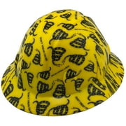 Don't Tread on Me Yellow Hydro Dipped Hard Hats Full Brim Style with 4 Pt Suspension