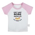 thumbnail image 1 of Don't Want None Unless you Got Buns Hun Funny T shirt For Baby, Newborn Babies T-shirts, Infant Tops, 0-24M Kids Graphic Tees Clothing (Short Pink Raglan T-shirt, 6-12 Months), 1 of 4