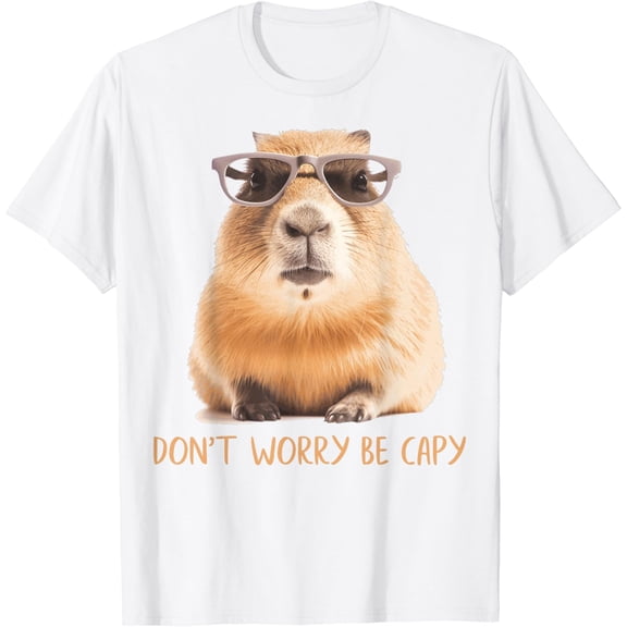 Don't Worry Be Capy Capybara T-Shirt100% cotton