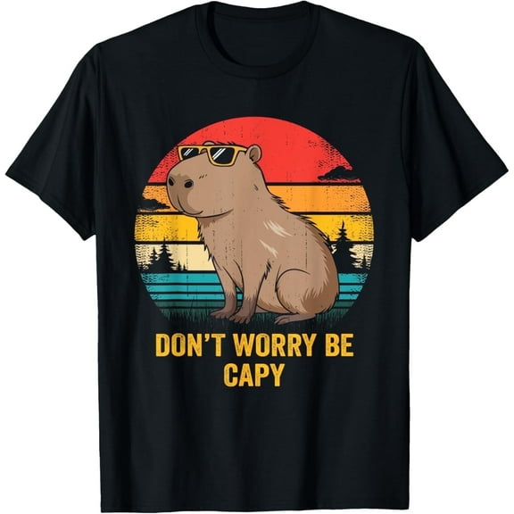 Don?t Worry Be Capy Retro Capybara Lover Men Adults s Women T-Shirt